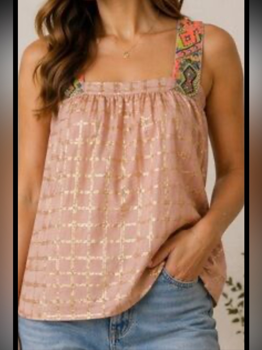 Anthropologie Vineet Bahl Sunlight Hour Tank Embroidered Beaded Straps, Small